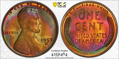 1957-D 1C MS65RB