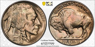 1917-S 5C 2 Feathers, FS-401 MS64