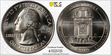 2010-D 25C Hot Springs NP MS67