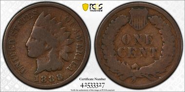 1888/7 1C Overdate FS-301, S-1 G6BN