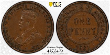 1931 (m) 1D Indian obverse Aligned date XF45BN