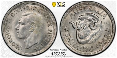 1952(m) Shil KM-46  Ag MS64