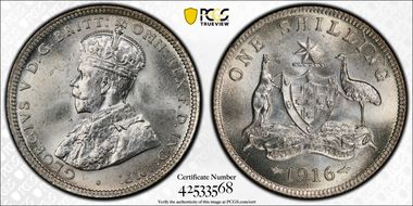 1916-M Shil KM-26  Ag MS65