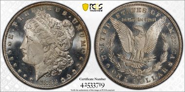 1882-CC $1 VAM 2 Misplaced Date MS65+ PL