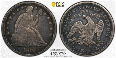 1870 $1 VF30