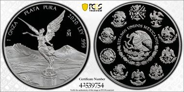 2020-Mo Onza Libertad  Ag PR69DCAM