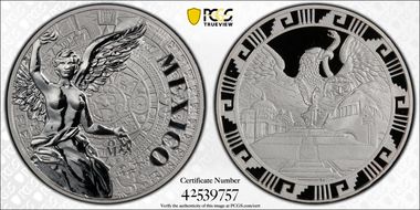 (2016)-Mo Medal "Mexican Elements" Ag 1oz Later Type PR69DCAM