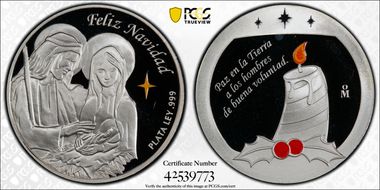 No Date-Mo Medal Feliz Navidad Silver PR68DCAM
