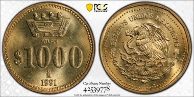 1991-Mo 1000 P ATLAN Al-Br MS66