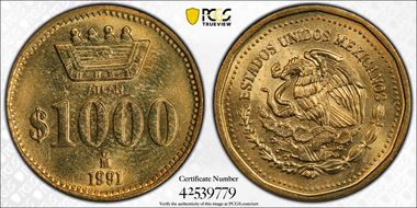 1991-Mo 1000 P ATLAN Al-Br MS64