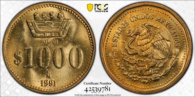 1991-Mo 1000 P ATLAN Al-Br MS64
