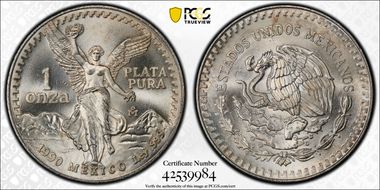 1990-Mo Onza Libertad Ag MS67