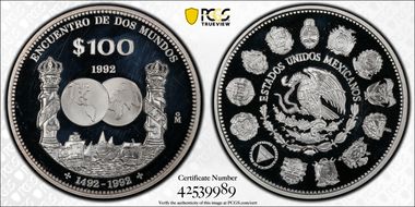 1992-Mo 100 P Columnaria Encounter of Two Worlds PR64DCAM