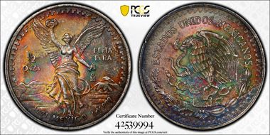 1991-Mo 1/2 oz Libertad Ag MS64