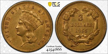 1855 $3 AU55