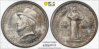 1937 50C Roanoke MS65