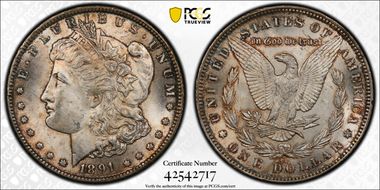 1891-CC $1 VAM 3, Spitting Eagle MS64