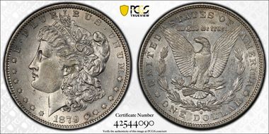 1879-O $1 VAM 4 O/Horizontal O AU50