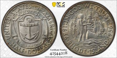 1936-S 50C Rhode Island MS65