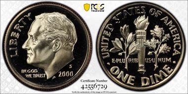2000-S 10C PR70DCAM