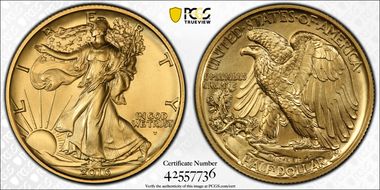 2016-W 50C 100th Anniversary Gold SP69