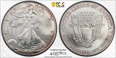 2000 $1 Silver Eagle MS65