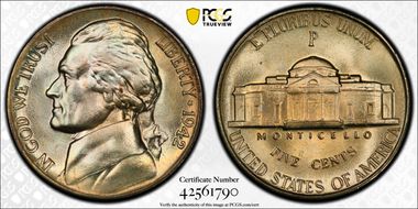 1942-P 5C Silver MS68FS