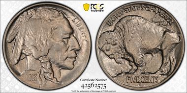 1913-D 5C Type 1 AU58