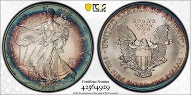 1996 $1 Silver Eagle MS67