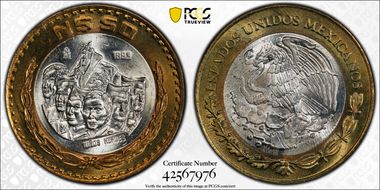 1993-Mo 50 Peso Niños Heroes KM-571 Ag / AlBr MS64