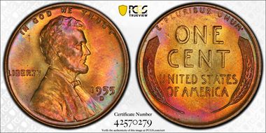 1955-D 1C MS66RB