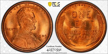 1909 1C Lincoln MS67+ RD