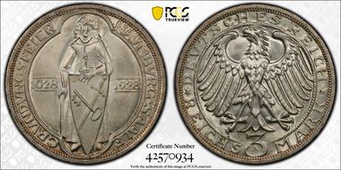 1928-A 3 Mk Naumburg J-333 MS66