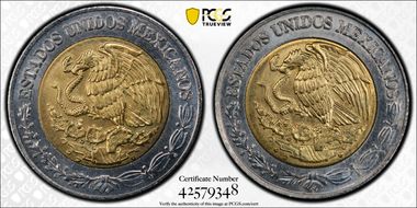 (1996-2025) Peso Struck with Two Obv Dies MS67