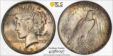 1924 $1 VAM 1A Bar D MS65