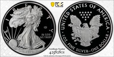 2020-W  $1 Silver Eagle - v75 Privy PR70DCAM