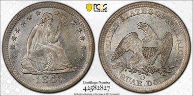 1847-O 25C AU58