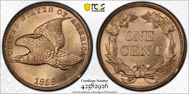 1858 1C Small Letters MS66+