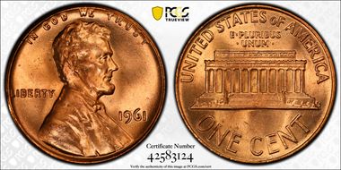 1961 1C MS66+ RD