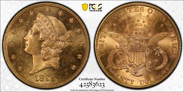 1895 $20 MS63+