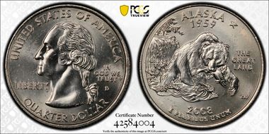 2008-D 25C Alaska MS66