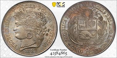 1882-LM 5 Pst Ayacucho KM-201.3 MS63