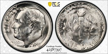 1955-S 10C MS66