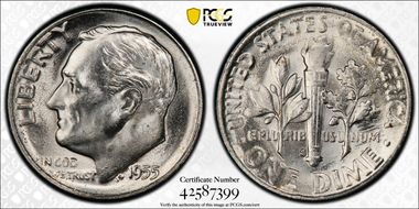 1955-S 10C MS66FB