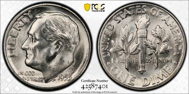 1955-S 10C MS66