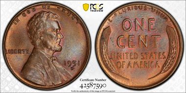1951-D 1C MS64BN
