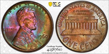 1960 1C Large Date MS64BN