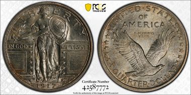 1917 25C Type 1 MS65FH