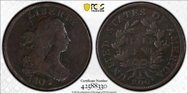 1802/0 1/2C Reverse of 1802 VG8BN