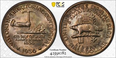 1936 50C Wisconsin MS67